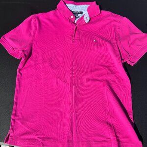 Tommy Hilfiger Men’s Hot Pink Polo Shirt – Size Large